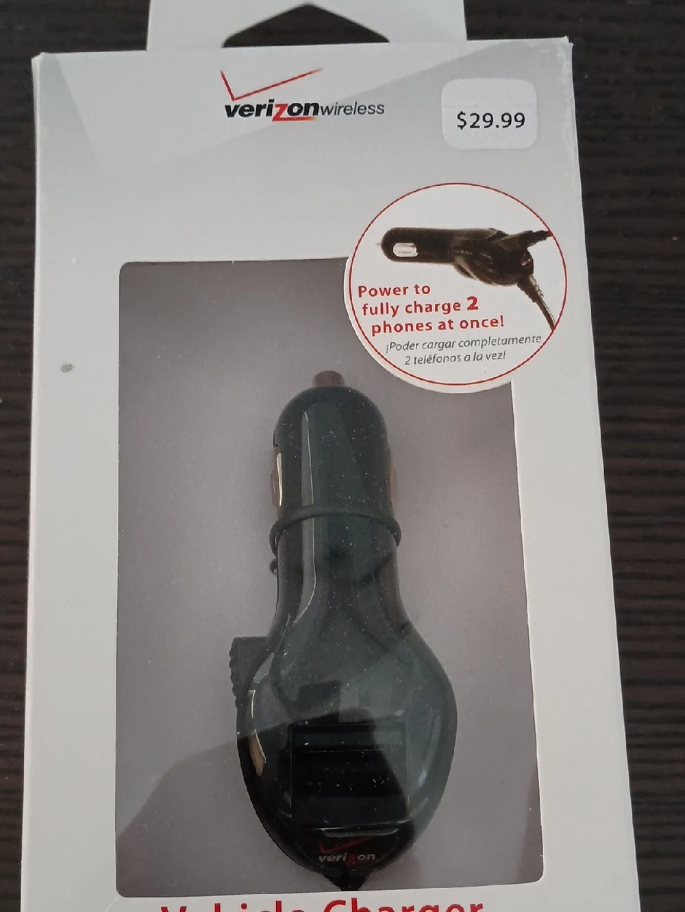 Verizon Vehicle USB Car Charger — Black. NEW